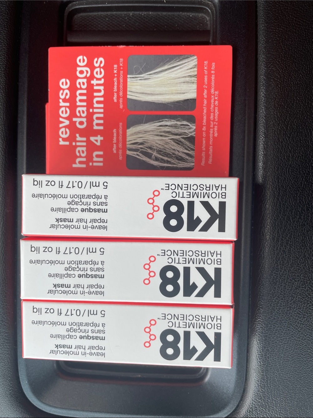 K18 BiomeImetic Hairscience Repair leave In Mask - set of 3 of .17 oz